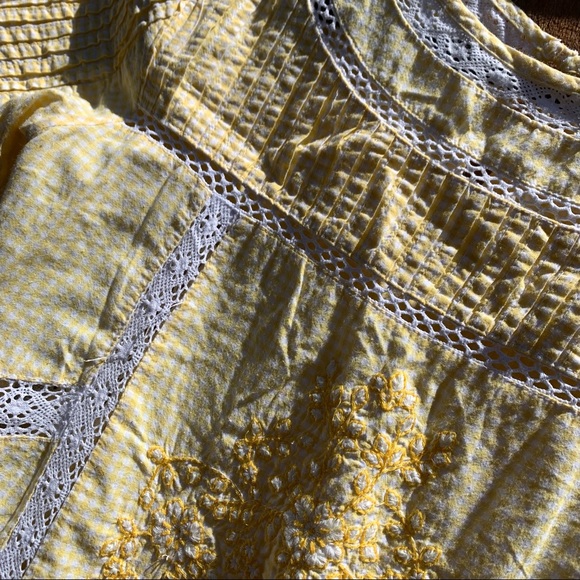 Free People Yellow Plaid Mini Dress - Picture 2 of 3